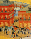 村上無羅_基隆燃放水灯図_1927